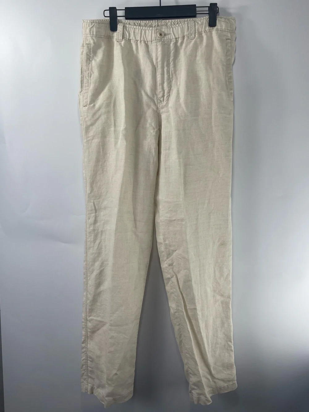 Tommy Bahama Relax Men’s Ivory Cream 100% Linen Drawstring Medium Pants